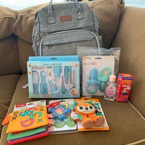 Brand New Lexi Roman Diaper Bag Backpack with baby shower gifts